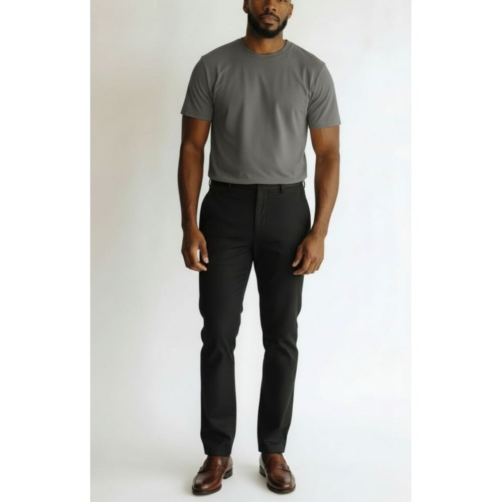 Lands End Mens Traditional Fit Black Dress Pants 36